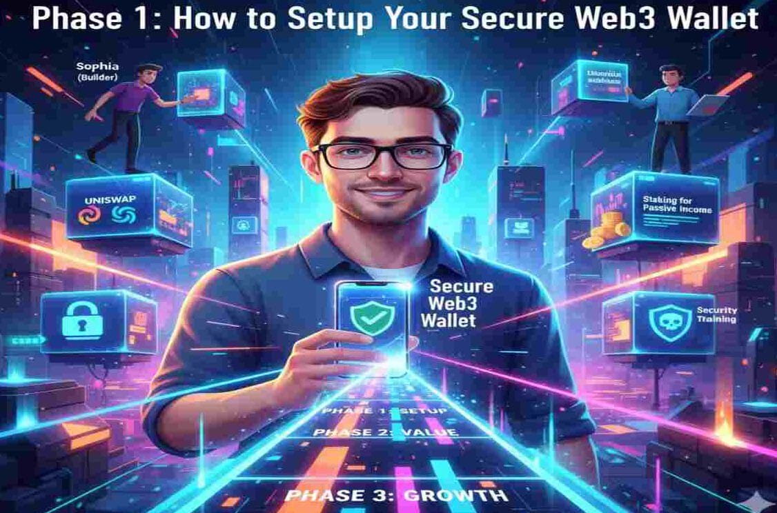 This infographic shows how to Setup Your Secure Smart Contract Wallet in Web3 2026
