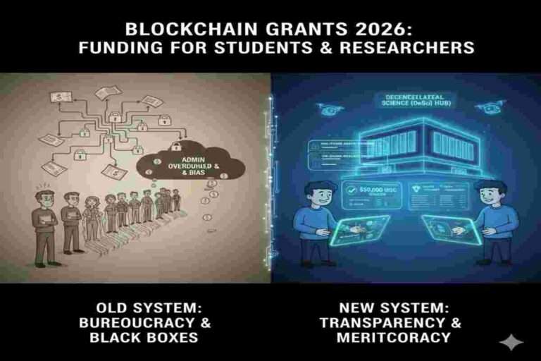 This infographic of Blockchain Grants 2026- Funding for Students & Researchers