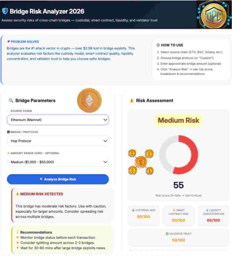 Infographic of zero-trust interoperability in 2026 explained crypto Bridge Risk Analyser 2026