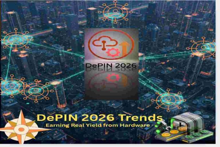 This infographic of DePIN 2026 Trends- Earning Real Yield from Hardware