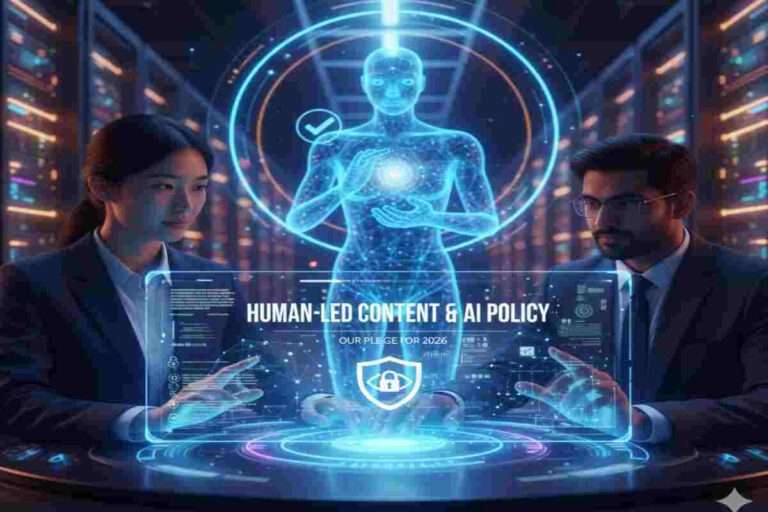 The Image showing Human-Led Content & AI Policy & Privacy Policy in 2026