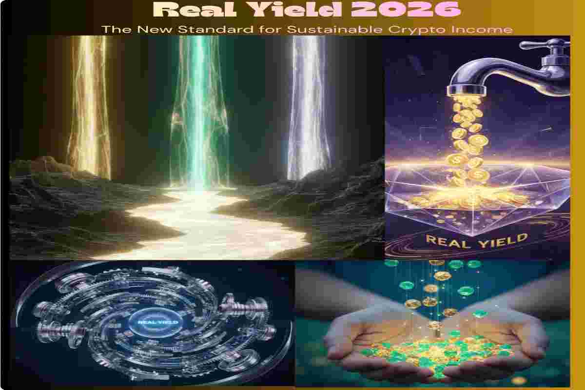 This infographic of Real Yield 2026: The New Standard for Sustainable Crypto Income