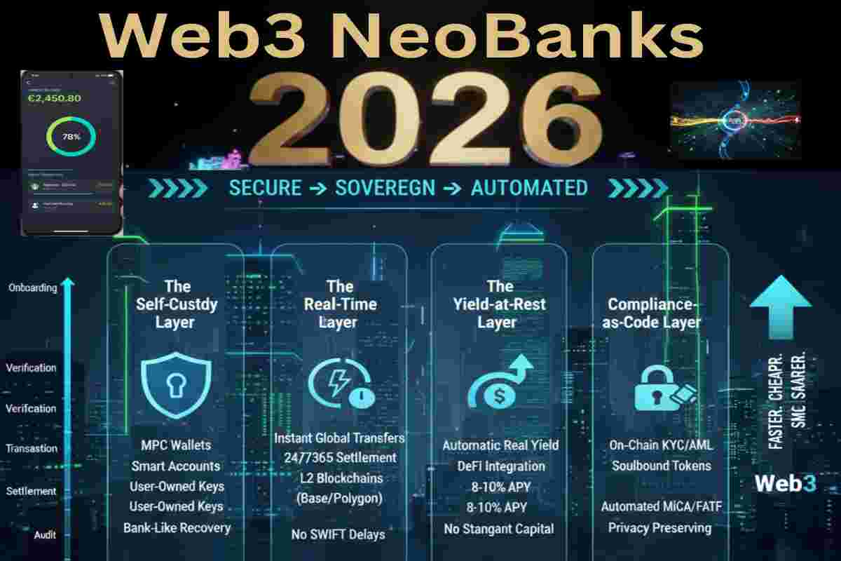 This Infographic Image of The Rise of Web3 Neobanks shows Rebuilding Banking in 2026