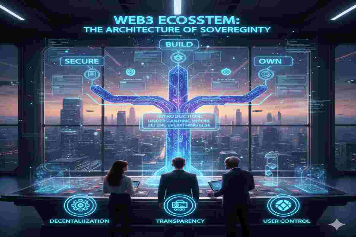 This infographic web3 ecosystem the architecture of sovereignty Secure-Build-Own
