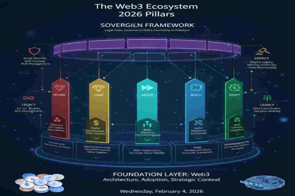 This Infographic of Navigating the Web3 Ecosystem in 2026: The Sovereign Framework
