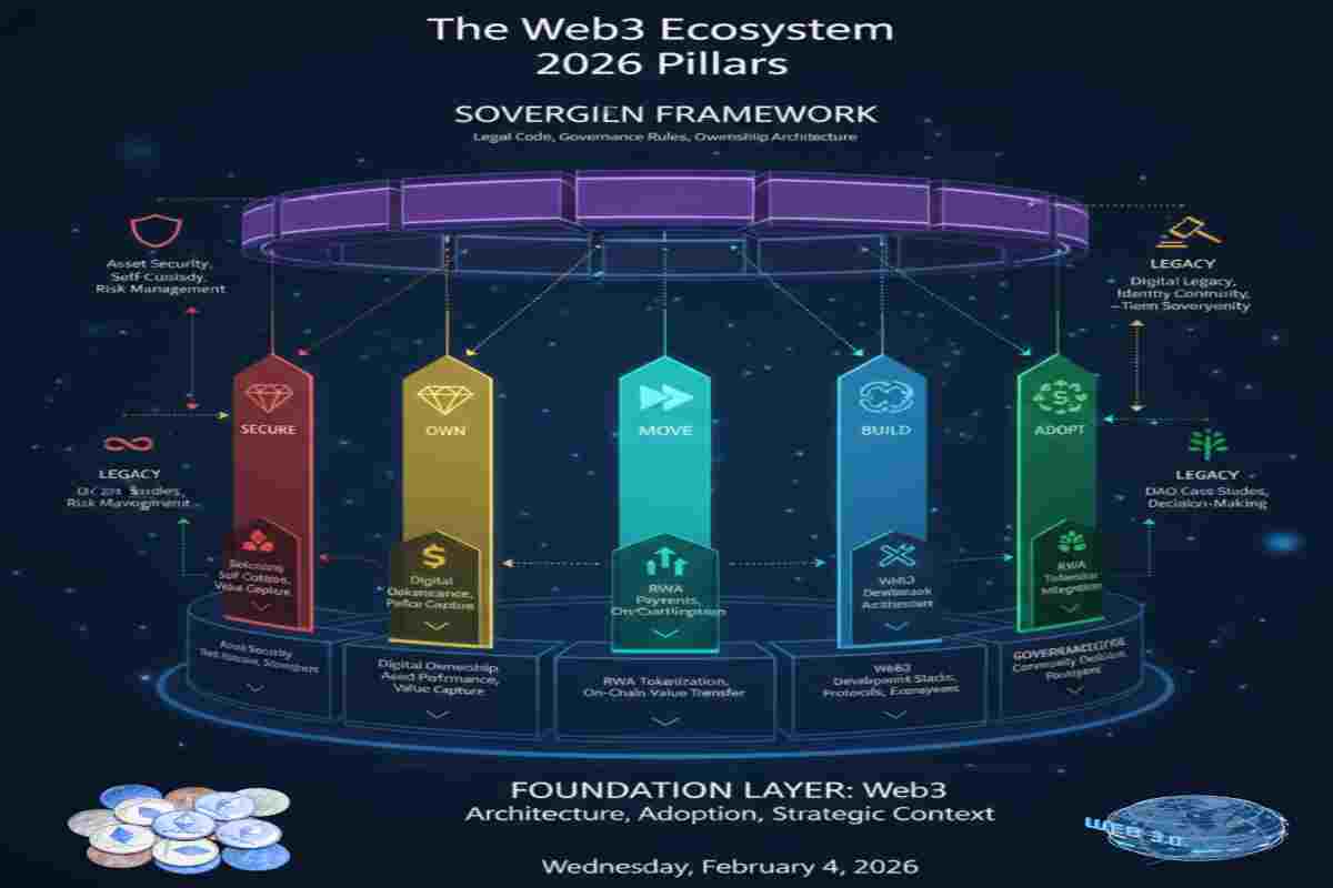 This Infographic of Navigating the Web3 Ecosystem in 2026: The Sovereign Framework