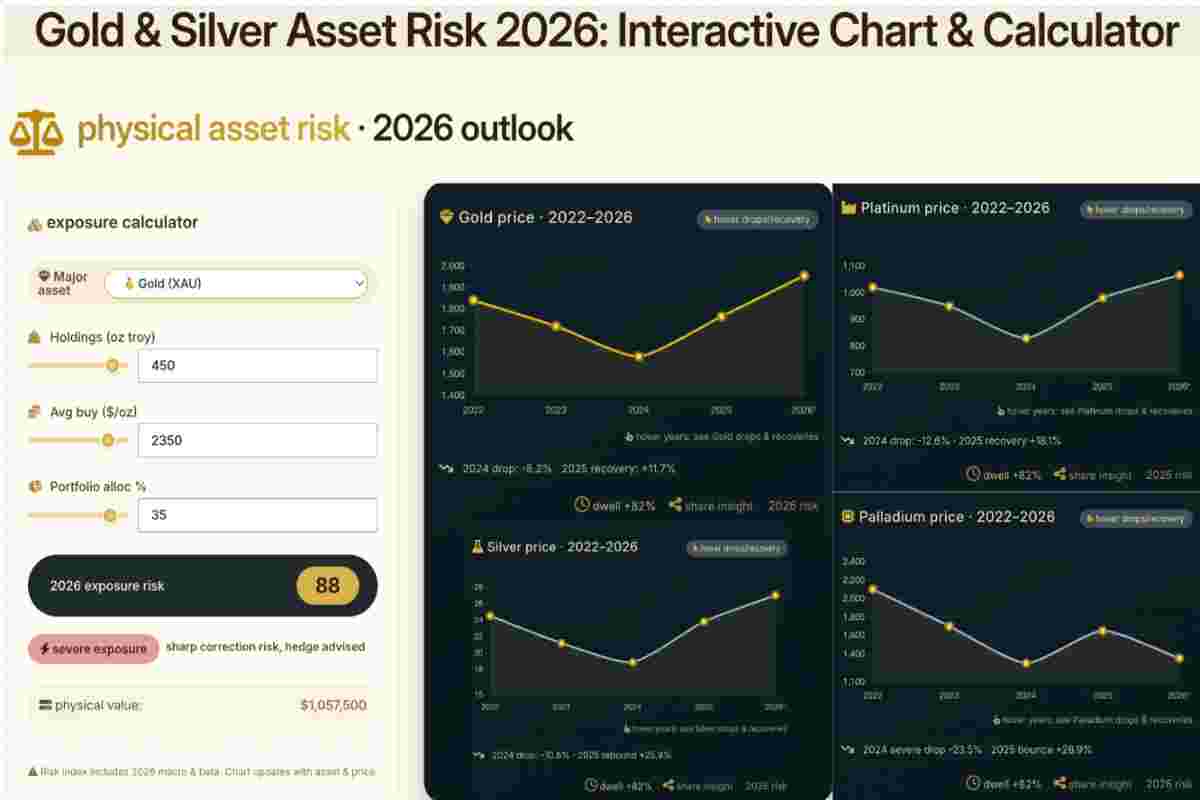 This Infographic of Gold Silver Asset Risk 2026: Chart shows Assets Risk of 2026