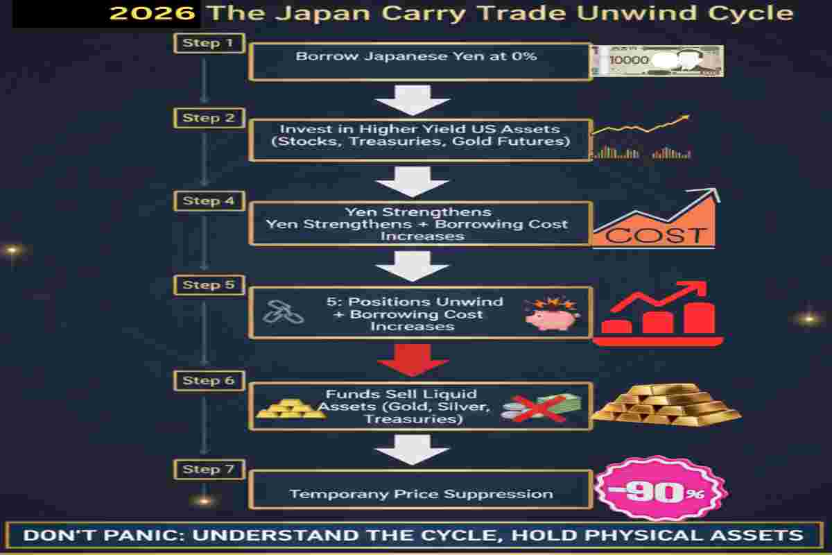 infographic of The Japan Carry Trade Unwind 2026