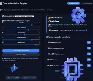 Infographic of Best Blockchain Oracles (2026) Compare Chainlink, Pyth, Band & More