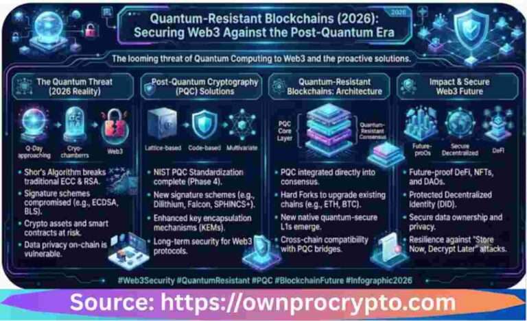 Infographic Image of Quantum-Resistant Blockchains (2026): Securing Web3 Against the Post-Quantum Era