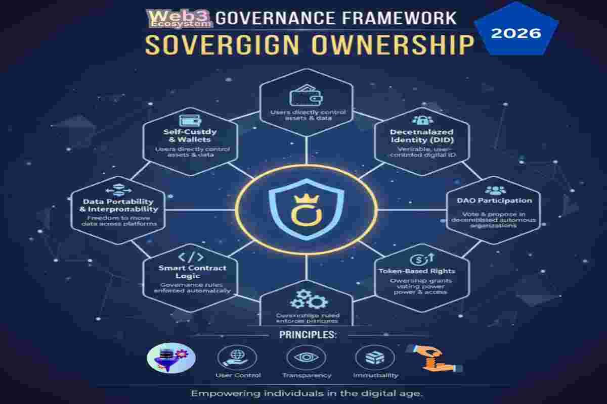 Web3 Governance Framework 2026: A Blueprint for Sovereign Ownership, DAO Legal Wrappers, and AI-Driven Multi-Agent Orchestration.