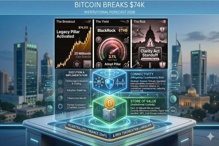 Infographic of Bitcoin Price Outlook explained Bitcoin Breaks $74K : Breakout Rally or Crash Ahead?