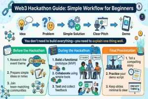 This infographic of Blockchain Hackathon for Beginners- Can Non-Coders Really Win in 2026?