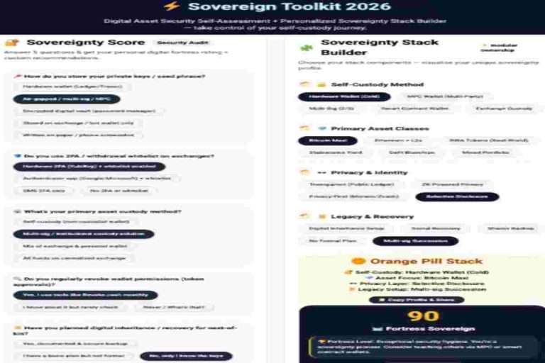 Infographic of Crypto Security Checklist 2026 explained Crypto Self Custody Security Toolkit, build a Fortress for Your Digital Assets