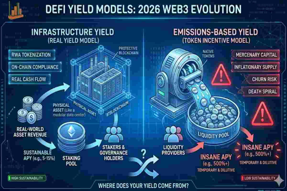 This Infographic of Defi Yield Models- 2026 Web3 Evolution
