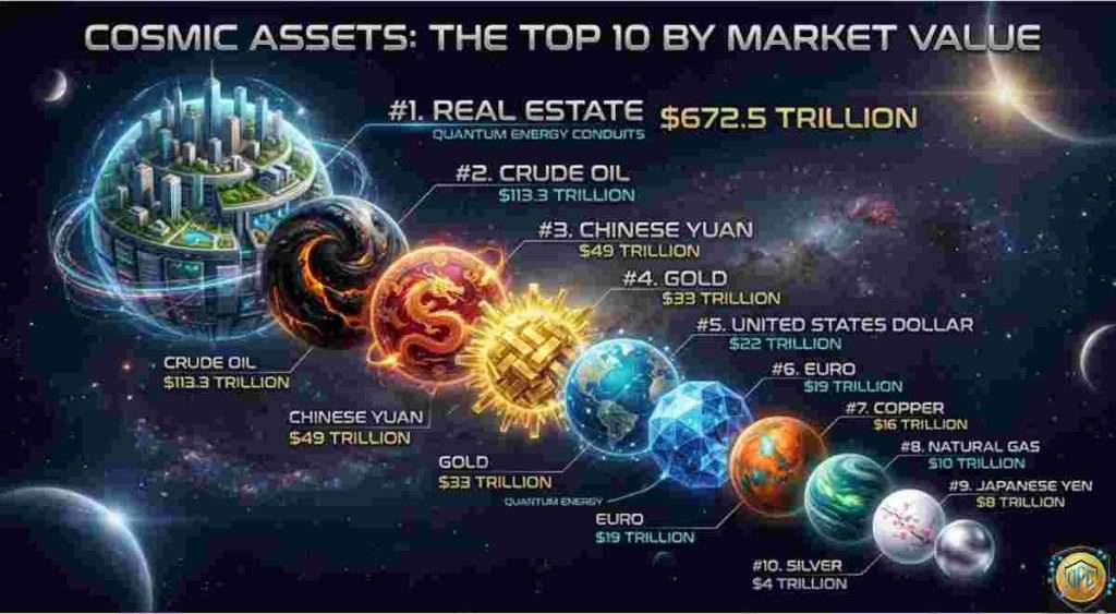 Infographic of Global Asset Decoupling 2026, explained The $700 Trillion Shift Into Gold, Real Estate, and Crypto