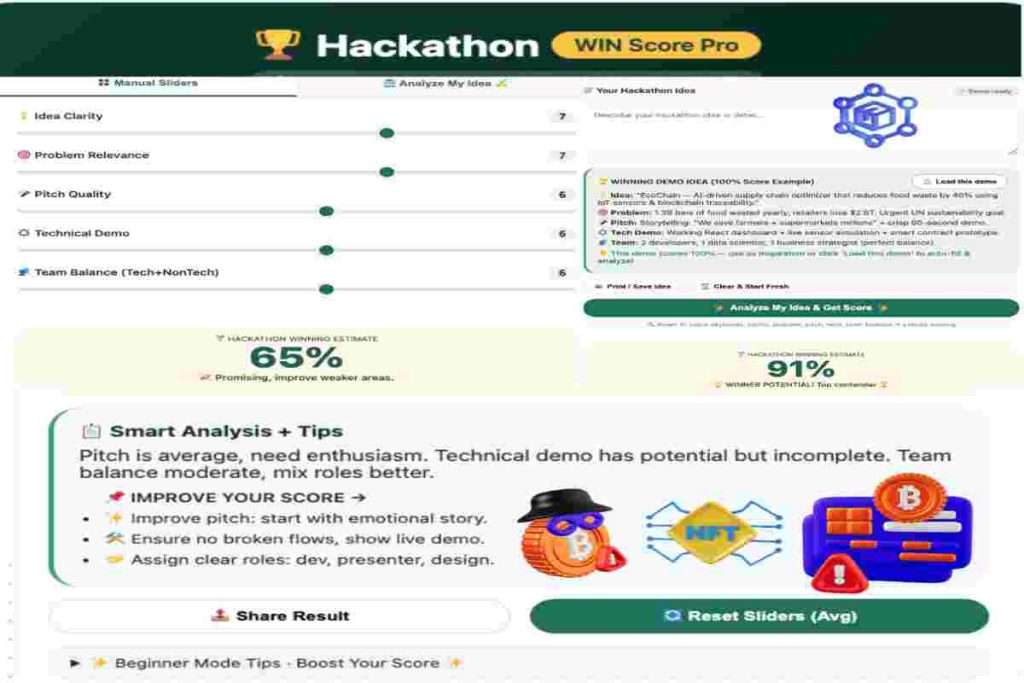 Infographic of Beginner to Master Blockchain Hackathon Tool : How to Win Without Coding + WIN Score in 2026