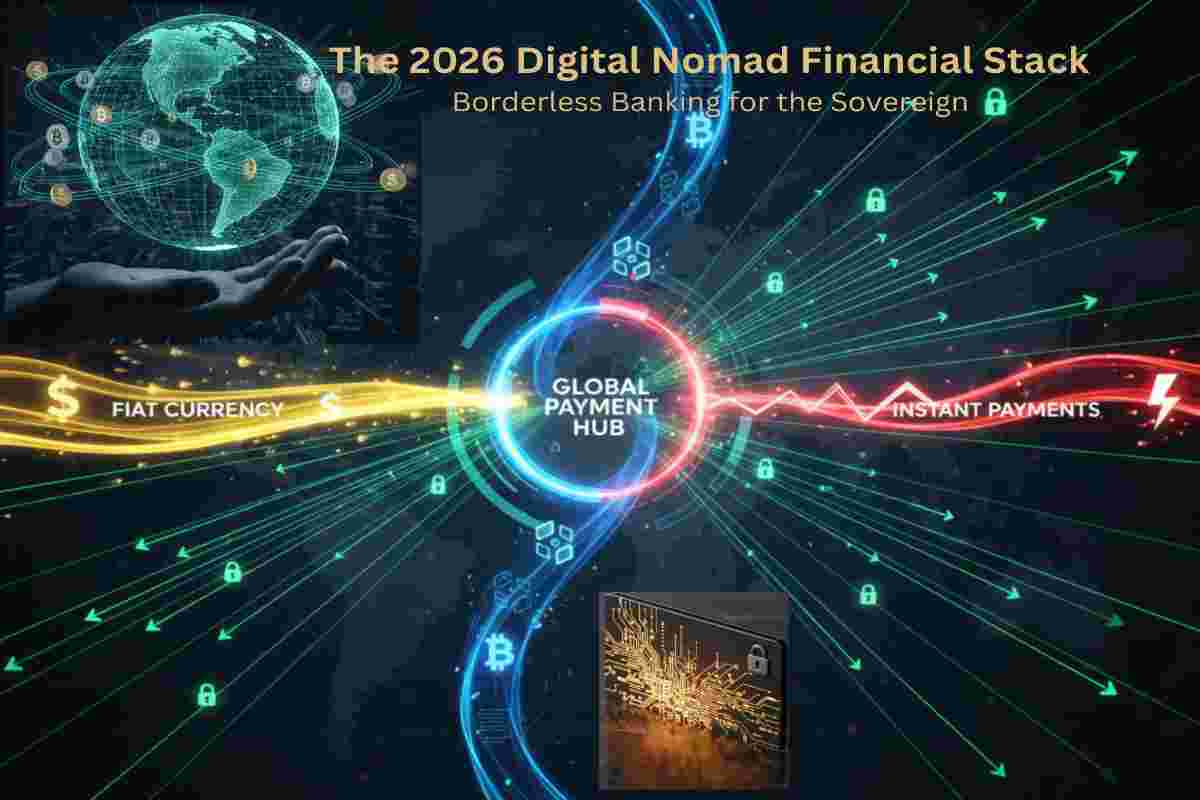 This Infographic image of The 2026 Digital Nomad Financial Stack shows Borderless Banking for the Sovereign