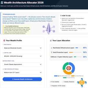 Infographic of Wealth Architecture Allocator explain Portfolio Allocation Strategy in 2026