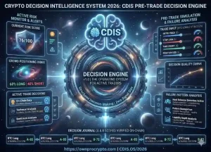 Infographic image of Crypto Decision Intelligence System 2026: CDIS Pre-Trade Decision Engine