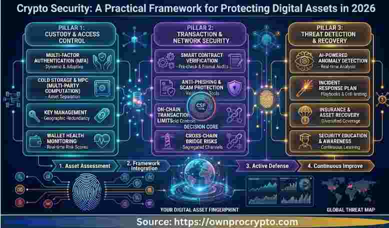 Infographic of Crypto Security: A Practical Framework for Protecting Digital Assets in 2026