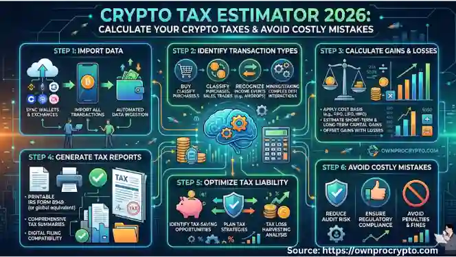 Infographic of Crypto Tax Estimator & Compliance Checker 2026