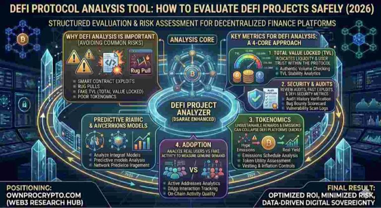 Infographic of DeFi Protocol Analysis Tool: How to Evaluate DeFi Projects Safely in 2026