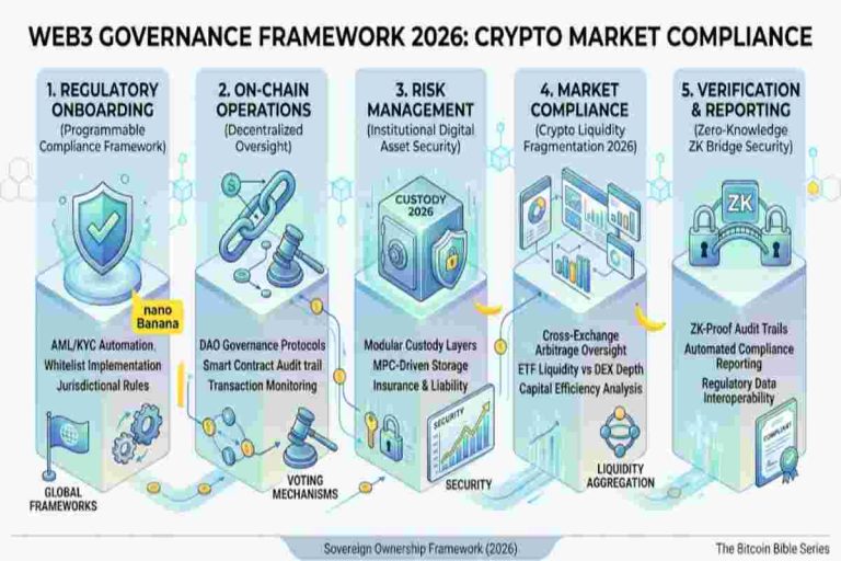 infographic of Crypto Market Compliance 2026: Web3 Governance Framework