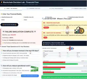 Infographic of Financial Failure Fixer(2026) for Blockchain Decision Lab