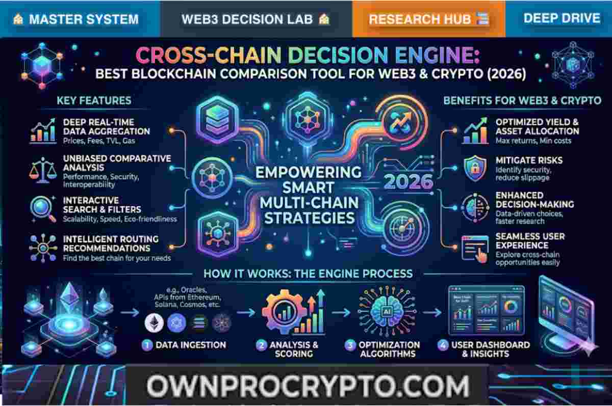 Infographic of Cross-Chain Decision Engine: Best Blockchain Comparison Tool for Web3 & Crypto (2026)