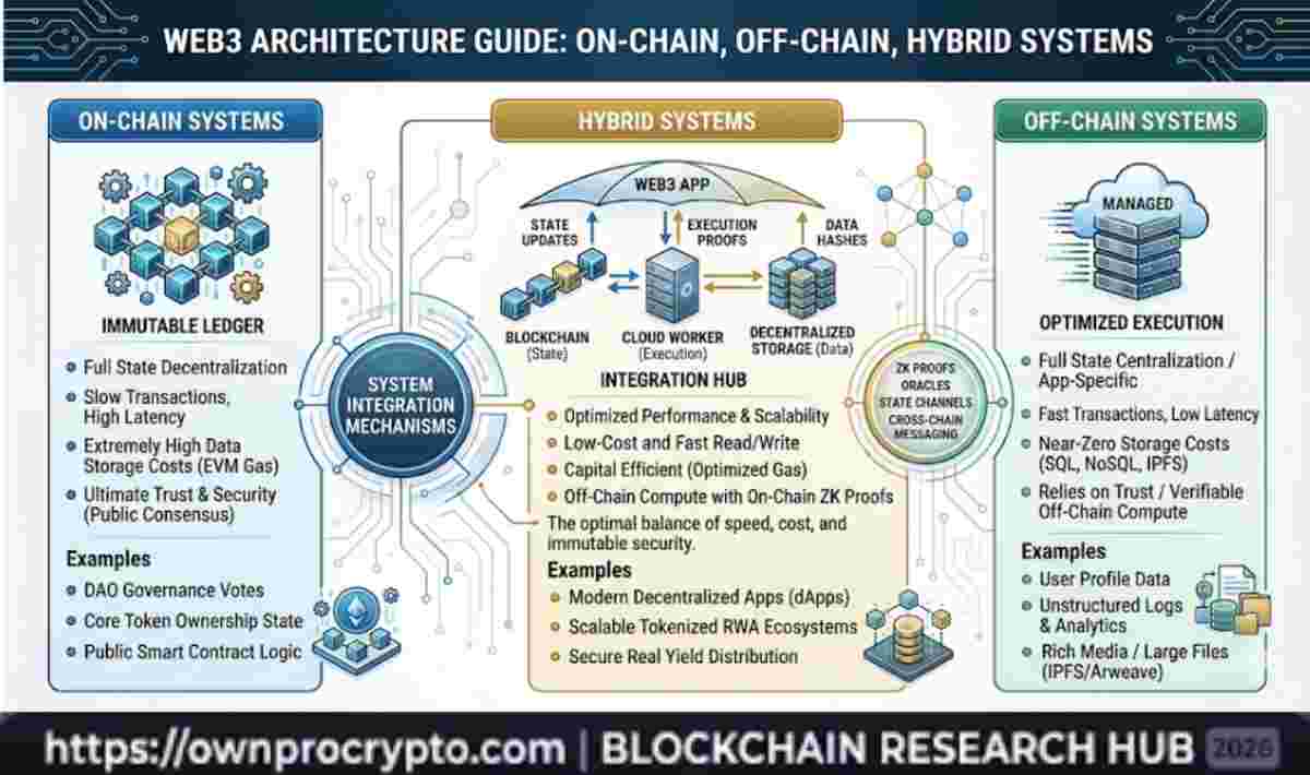 Infographic of Web3 Architecture Guide On-chain Off-chain Hybrid Systems in 2026