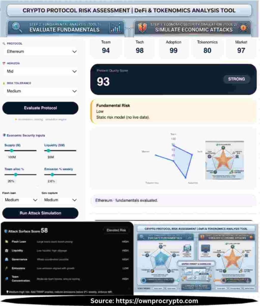 Infographic of Crypto Protocol Evaluation System: Risk & Tokenomics Evaluation in 2026