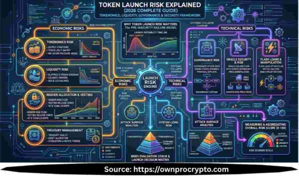 Infographic of Token Launch Risk Explained (2026 Complete with Token Launch Risk Simulator