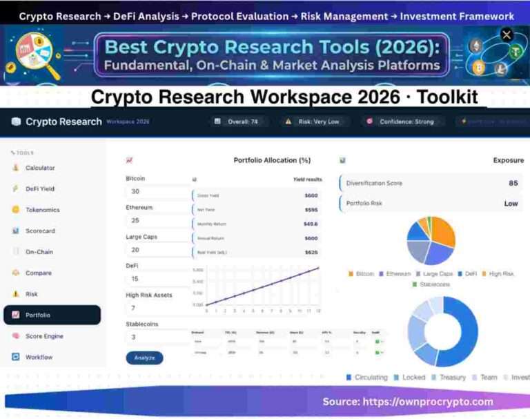 Infographic of Crypto Research Workspace 2026: Ultimate All-in-One Crypto Analysis Toolkit