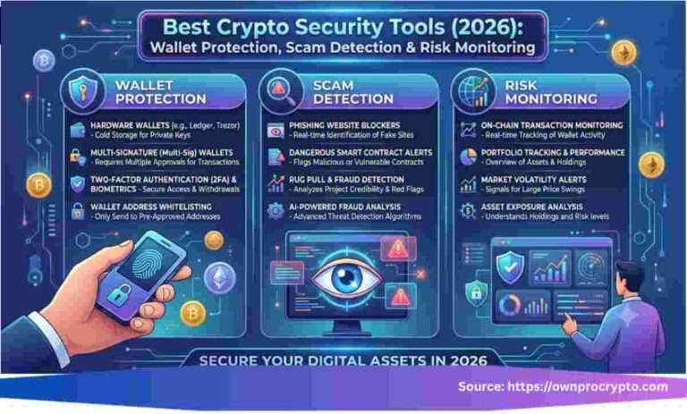 Infographic of Best Crypto Security Tools (2026)