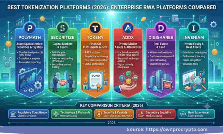 Infographic of Best Tokenization Platforms (2026): Enterprise RWA Platforms Compared