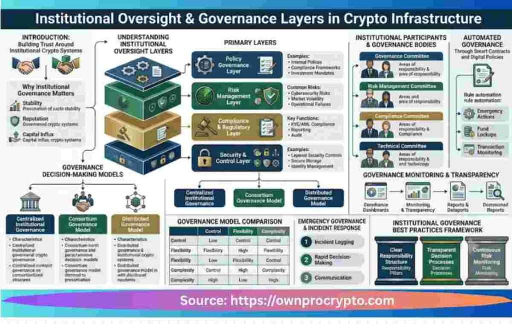 Infographic image of Institutional Crypto Governance, Framework, Oversight & Best Practices in 2026