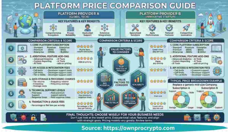 Infographic of Platform Price Comparison Guide 2026