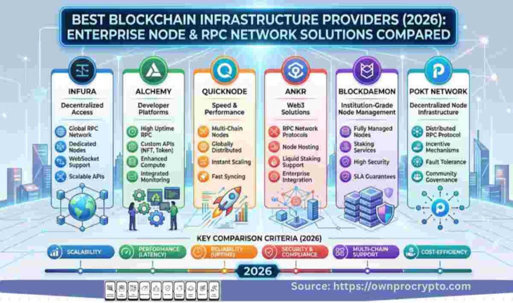 Infographic of Best Blockchain Oracle Networks (2026): Enterprise Data Feeds & Cross-Chain Interoperability Compared