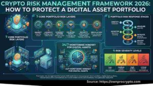 Infographic of Crypto Risk Management Framework 2026- How to Protect a Digital Asset Portfolio