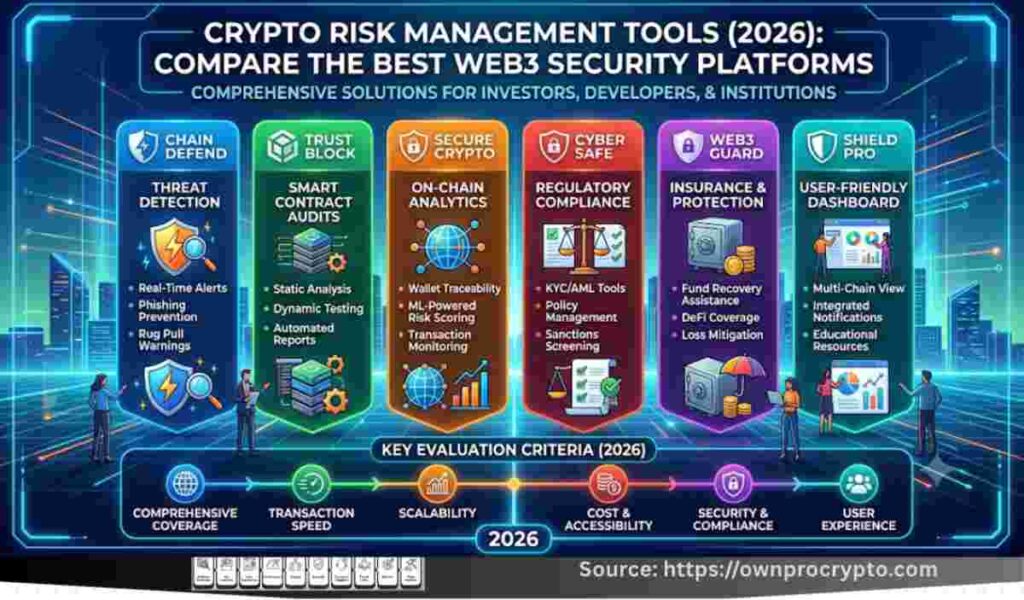 Infographic of Best Crypto Risk Management Tools (2026): Compare the Best Web3 Security Platforms