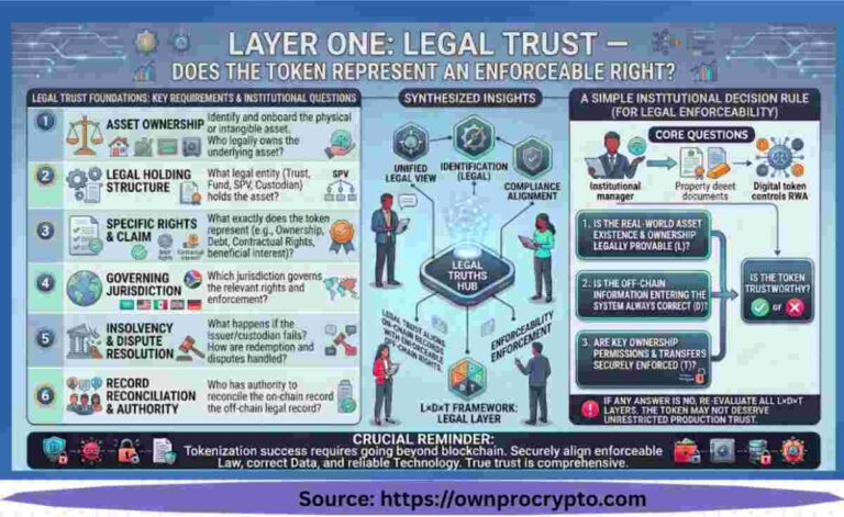 Infographic of Layer One: Legal Trust — Does the Token Represent an Enforceable Right? (2026 updated)