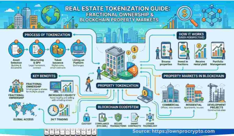 Infographic of Tokenized Real Estate 2026 Guide- Fractional Ownership & Blockchain Property Markets (2026)