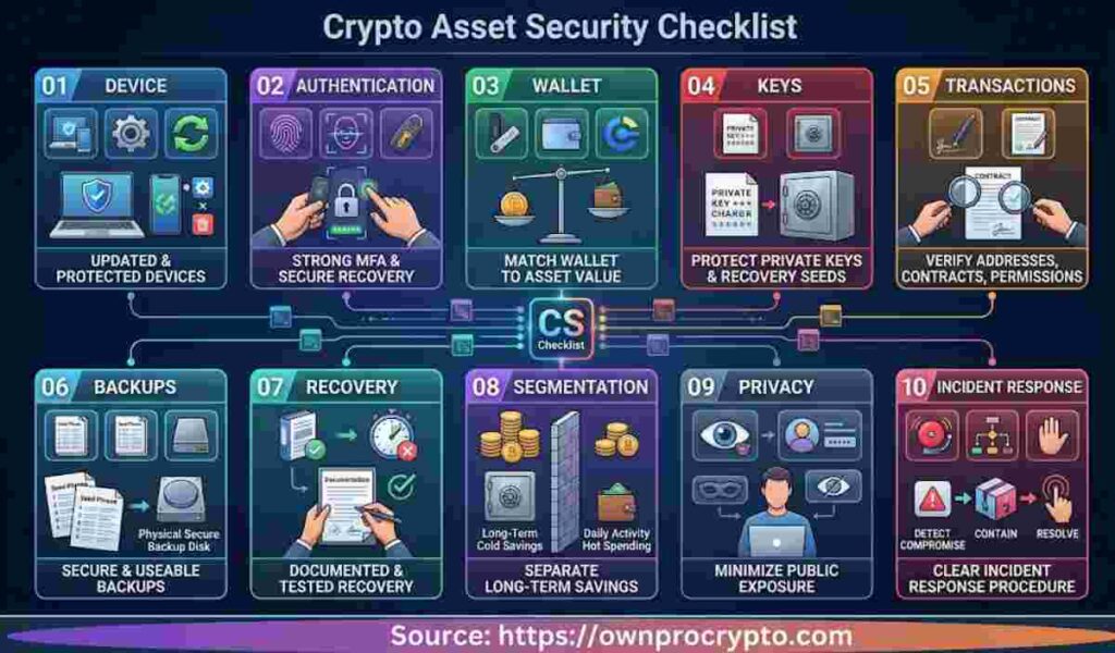Infographic of Crypto Asset Security Checklist