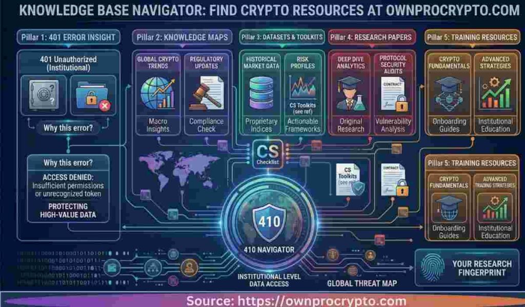 Infographic of Knowledge Base Navigator: Find Crypto Resources at OwnProCrypto