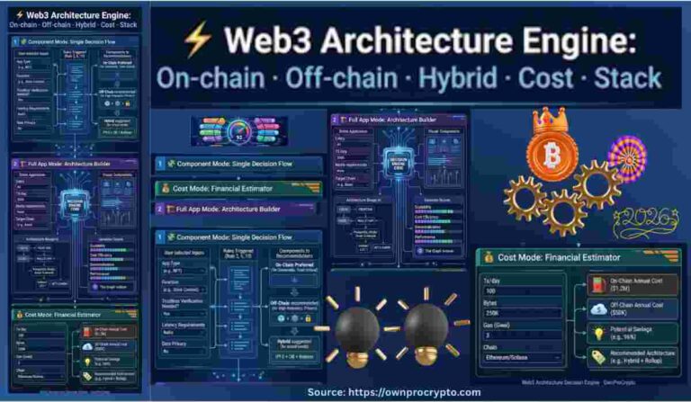 Infographic of Web3 Architecture Decision Engine: On-Chain vs Off-ChainR