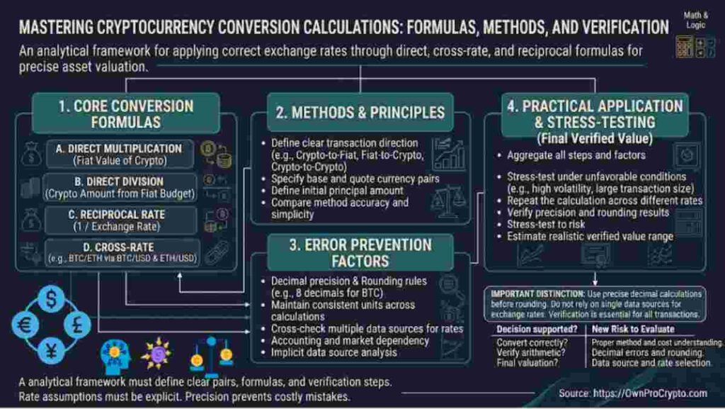 Infographic of Cryptocurrency Conversion Values: Formulas & Examples